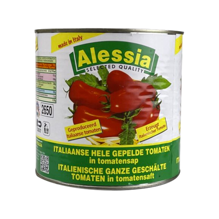 Gepelde tomaten Alessia Blik 2650 ml x 6 Stuks
