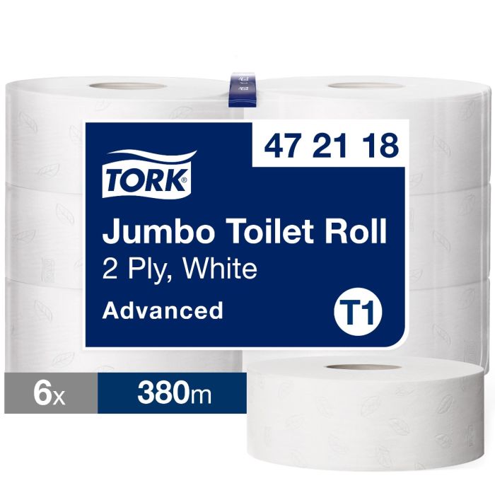 Tork Toiletpapier Jumbo 6 Rollen 2-laags wit 380mx9,5cm (472118 )