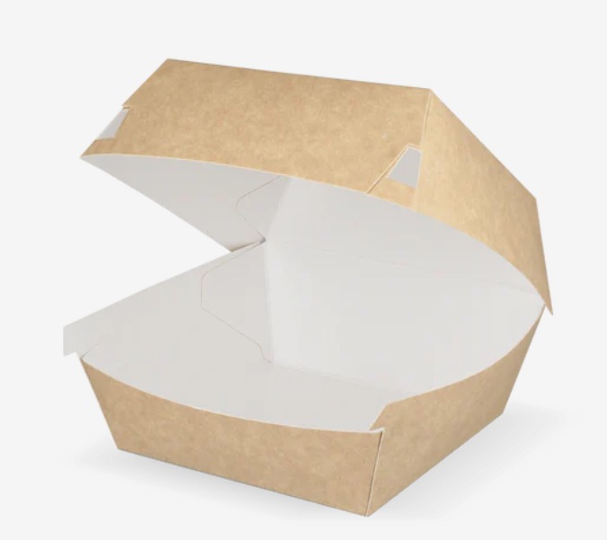 Hamburgerbakje IP7 Klein kraft/wit BIO 400 Stuks