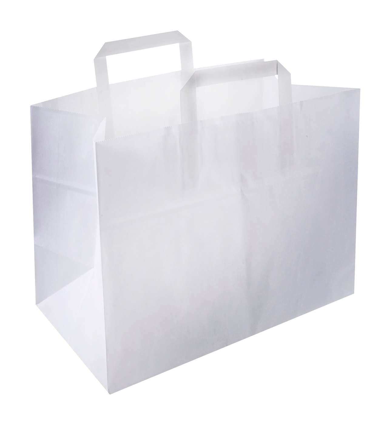 Papieren Draagtassen Groot 32x17x25cm, wit 250 Stuks