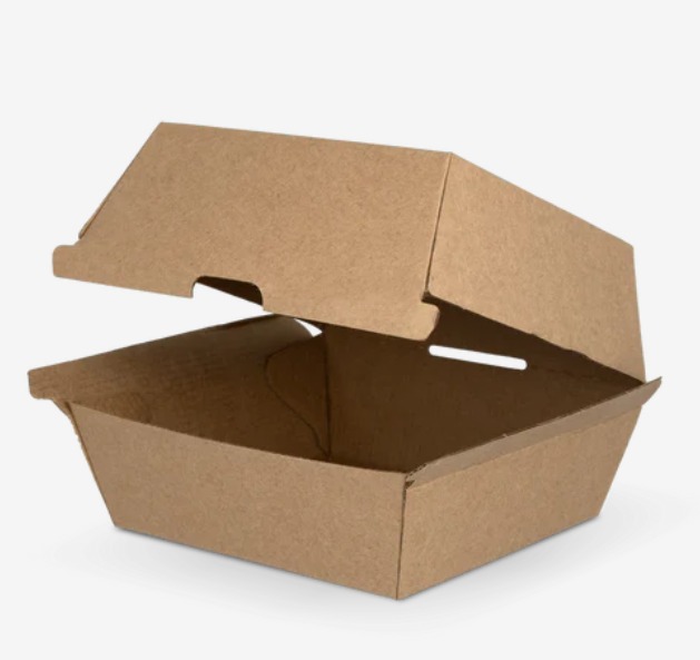 Hamburgerbakje IP7 Klein golfkarton kraft Bio 200 Stuks