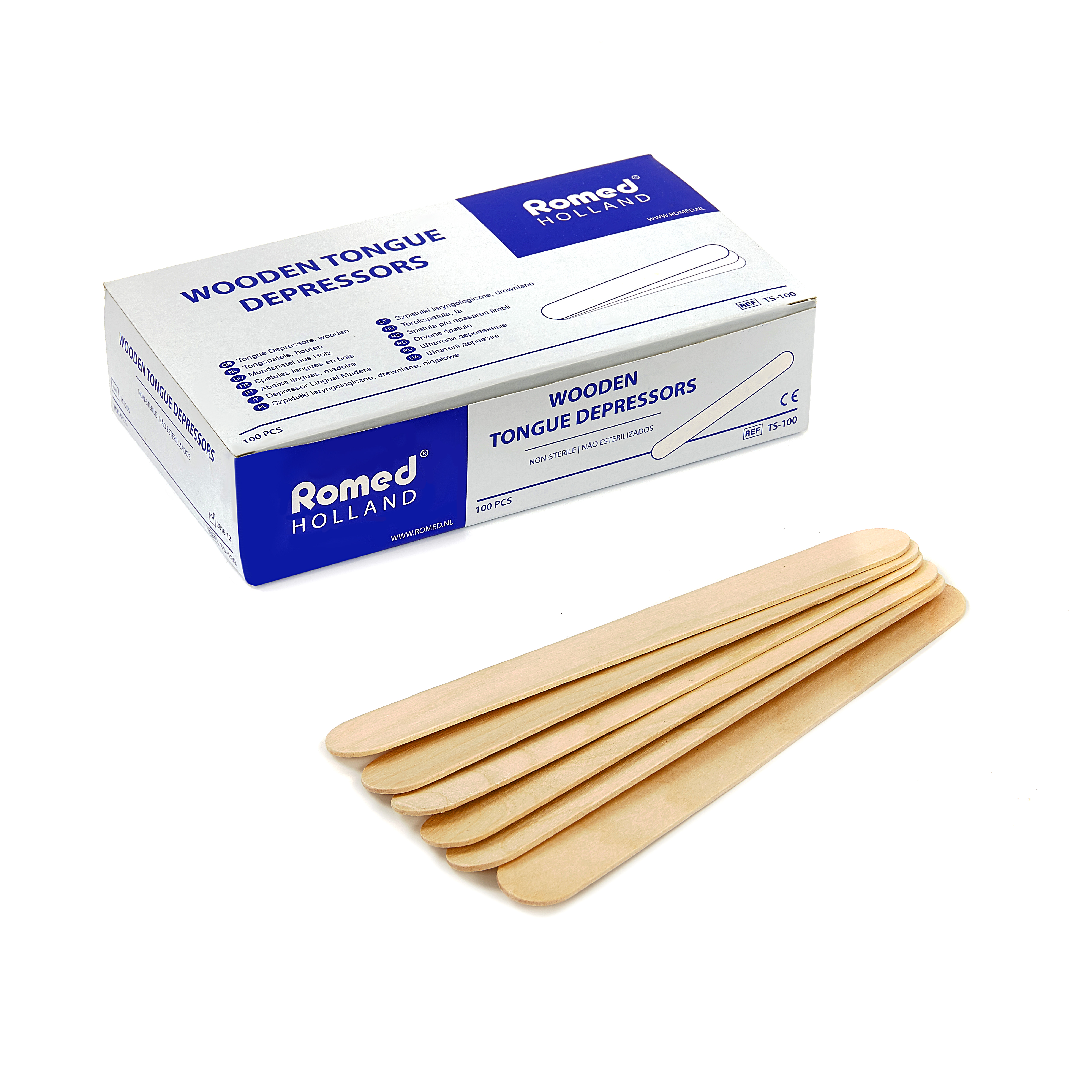 Wooden tongue depressors, TS-100 50x100 Stuks 