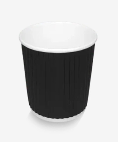 Kartonnen koffiebeker 120cc 4oz Ripple Zwart 500 Stuks