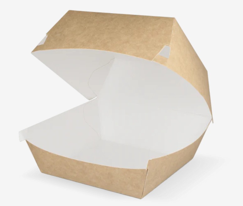 Hamburgerbakje IP6 Groot kraft/wit BIO 400 Stuks