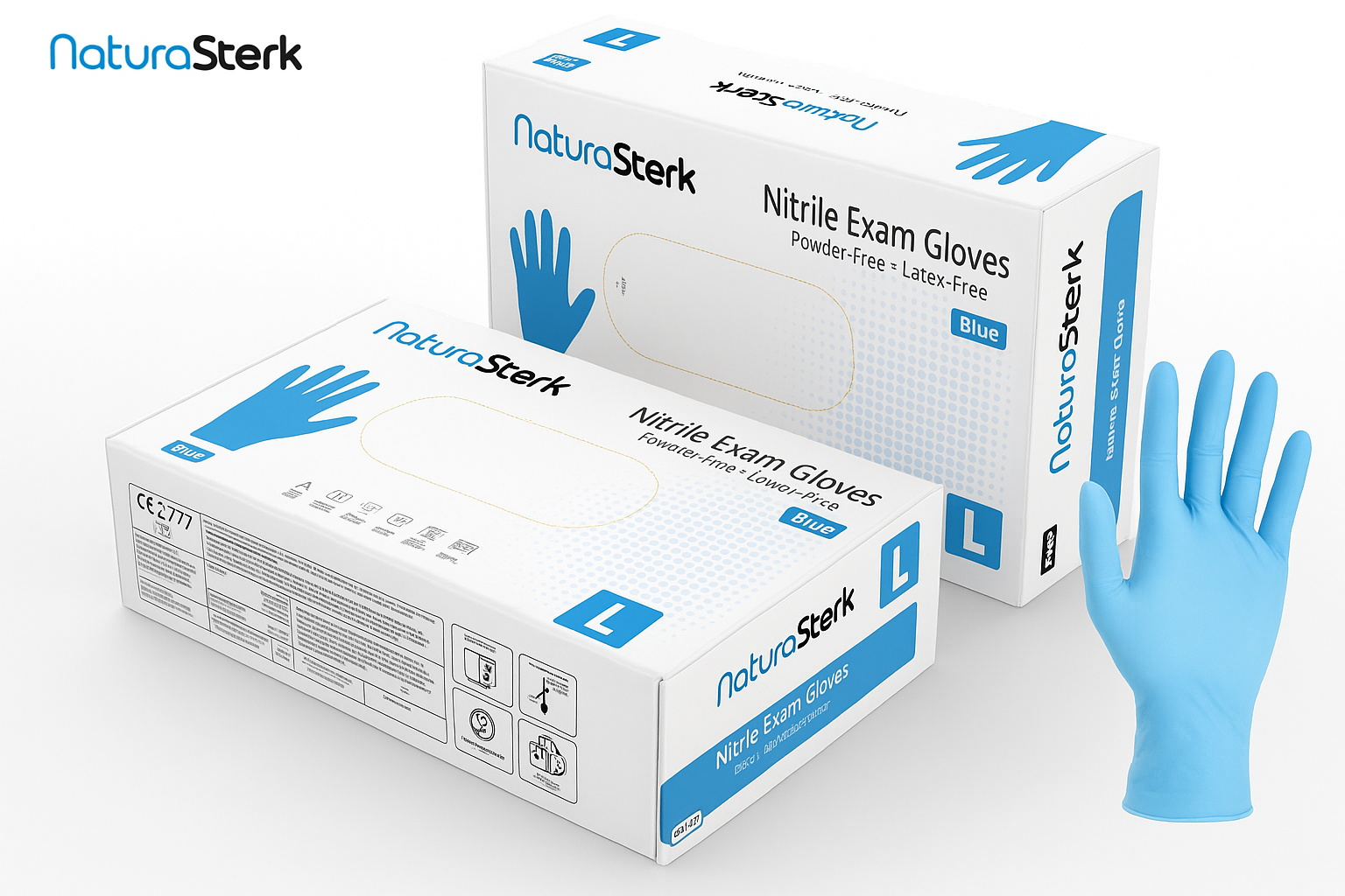 NaturaSterk Nitrile Blue 3,5 gr Medium 10x100 Stuks