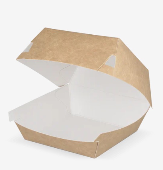 Hamburgerbakje Klein kraft/wit BIO 400 Stuks