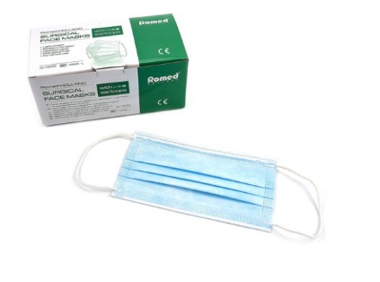 Chirurgische mondmaskers type IIR met elastiekjes, blauw 50 Stuks x 20 Pakket